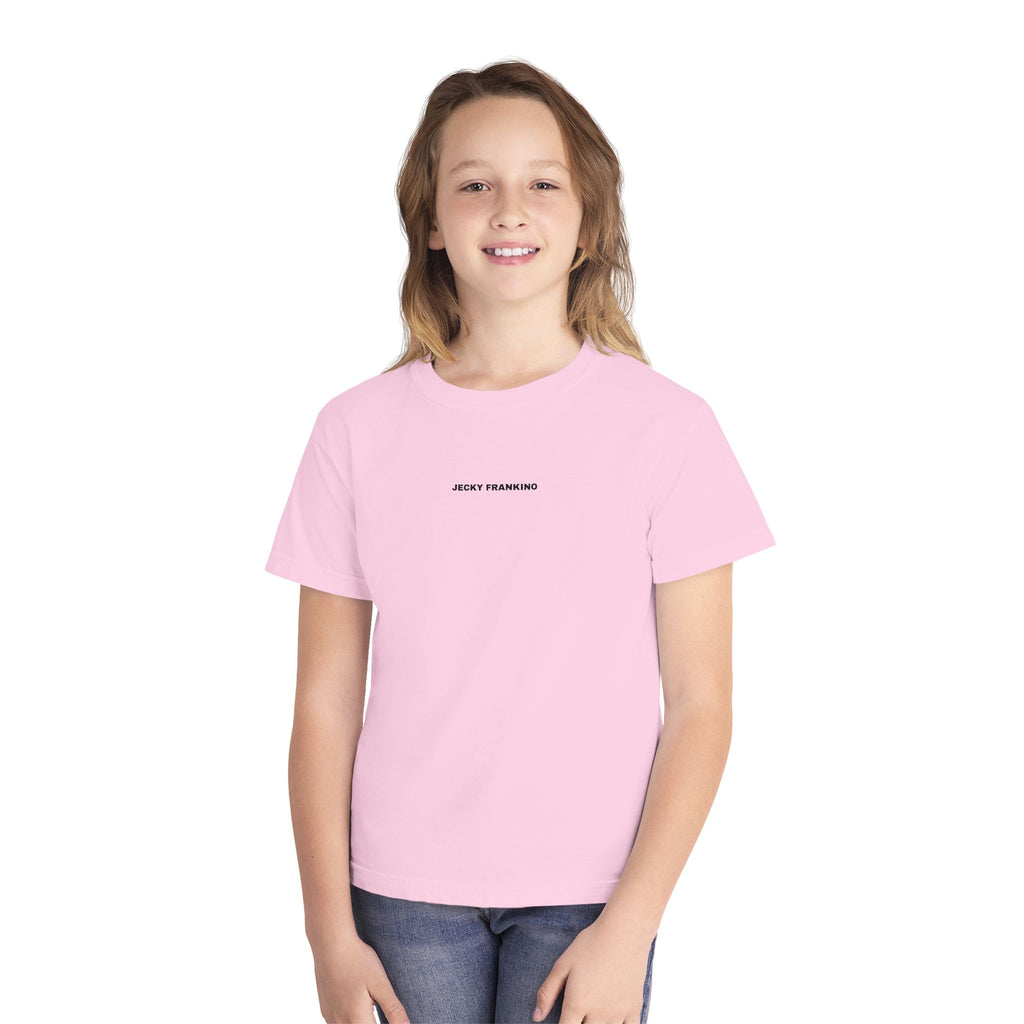 Smiling Face Graphic Youth Tee | Minimal Emoji Back Print