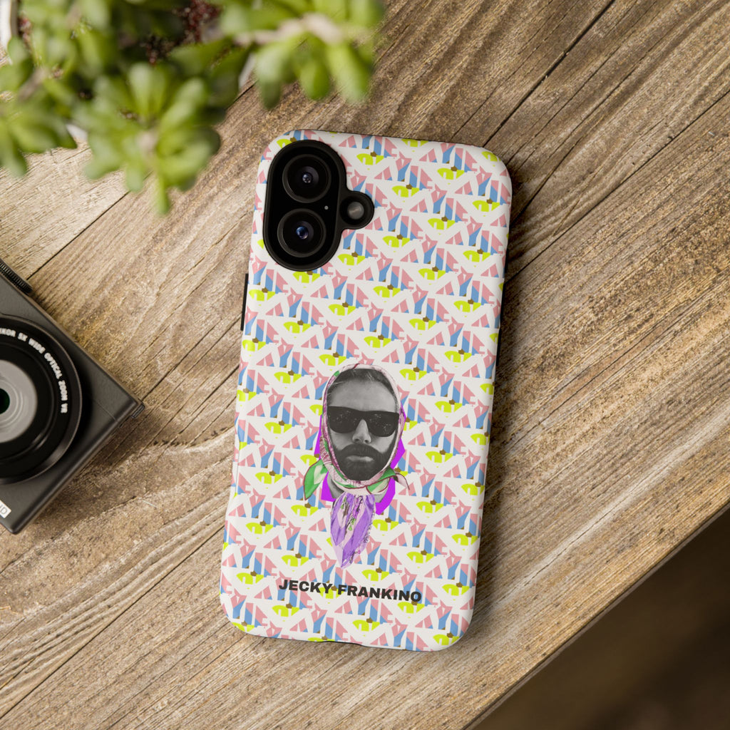 JECKY Retro Geometric Pattern with Sunglass Portrait Phone Case | Tough Cases