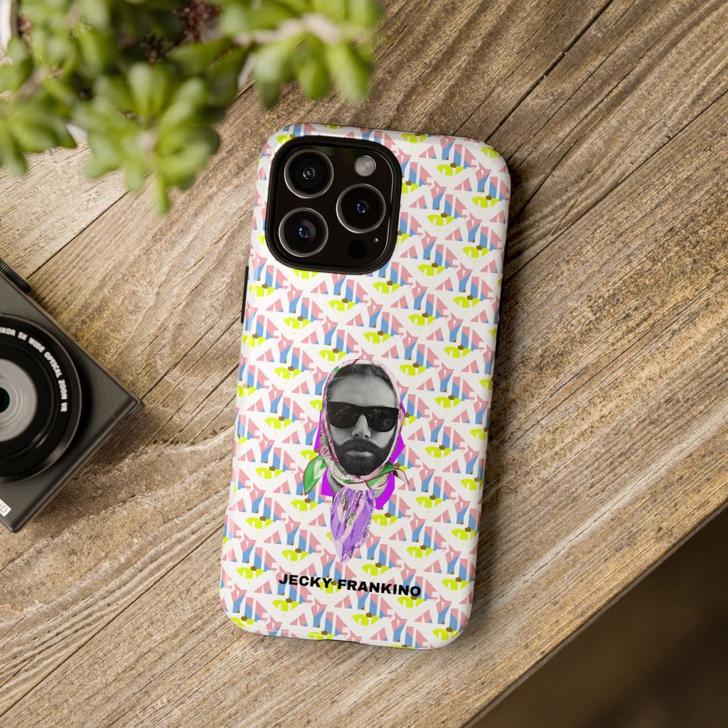 JECKY Retro Geometric Pattern with Sunglass Portrait Phone Case | Tough Cases