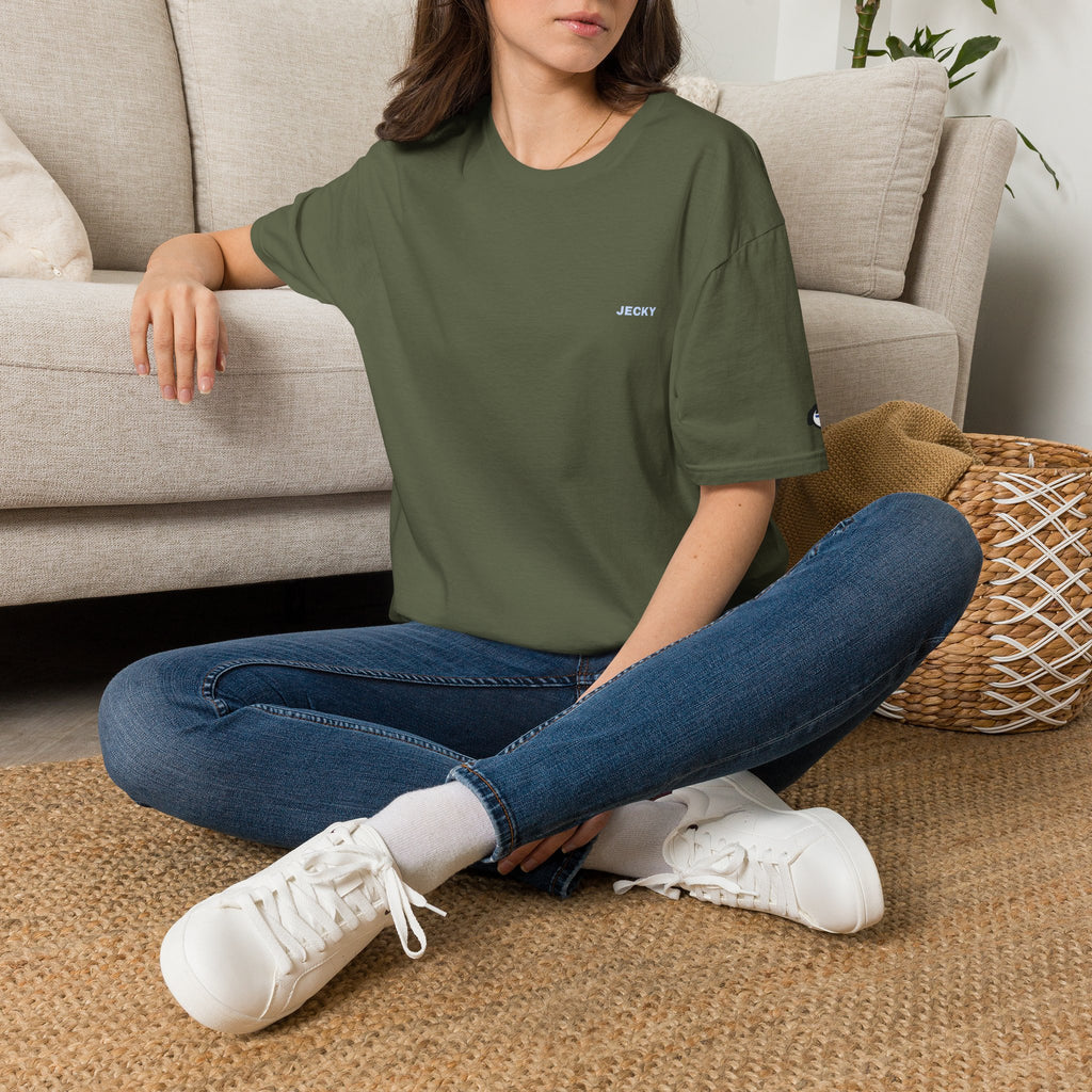Minimal 'LUCKY' Text Tee, T-Shirt | Small Chest Script Logo