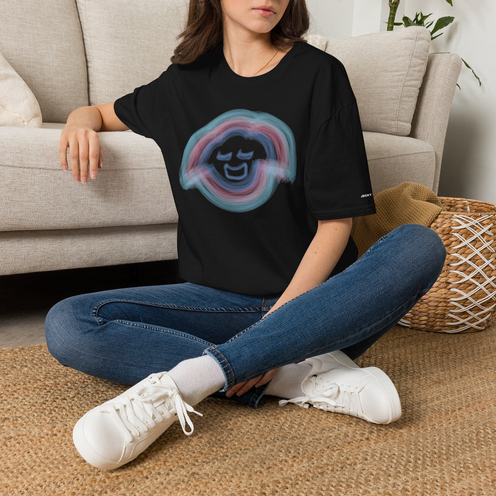 Smiling Rainbow Jecky Frankino Face T-Shirt | Pastel Vaporwave Smile Tee